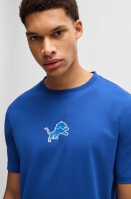 BOSS x NFL stretch-cotton T-shirt with special branding, Lions