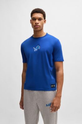 BOSS x NFL stretch-cotton T-shirt with special branding, Lions