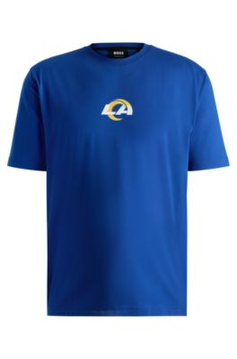 Hugo Boss Boss X Nfl Stretch-cotton T-shirt With Special Branding In Rams