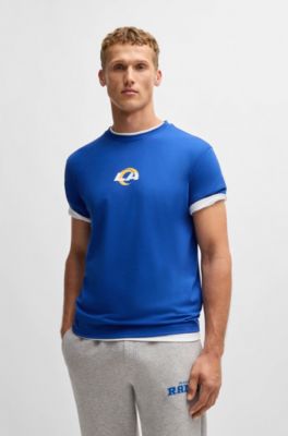 BOSS x NFL stretch-cotton T-shirt with special branding, Rams