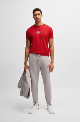 BOSS x NFL stretch-cotton T-shirt with special branding, 49ers