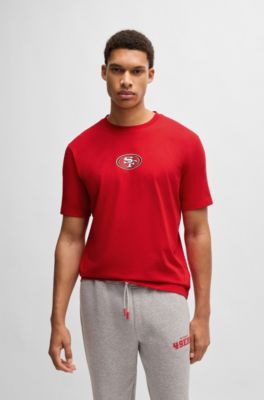 BOSS x NFL stretch-cotton T-shirt with special branding, 49ers