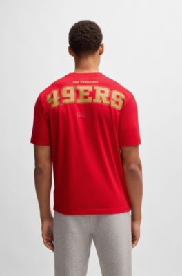 BOSS x NFL stretch-cotton T-shirt with special branding, 49ers