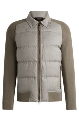 Shop Hugo Boss Hybrid Jacket With Goose Down And Feather Filling In Light Green