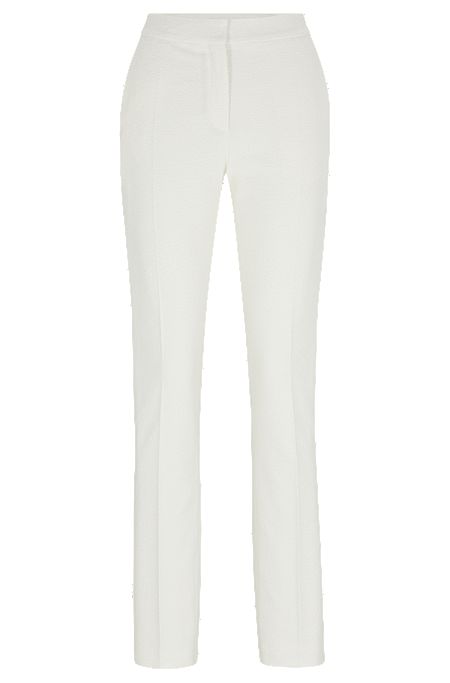 Slim-leg trousers, White