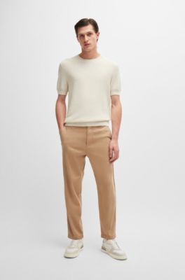 Short-sleeved sweater in a regular fit, White