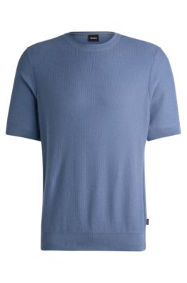 【送料&関税込】Hugo Boss Short Sleeve Sweater BOSS - Regular-fit sweater with short sleeves and logo flag