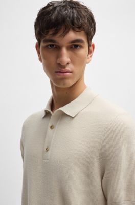 Polo Regular aux diff&eacute;rentes structures, Blanc