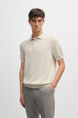 Polo Regular aux diff&eacute;rentes structures, Blanc