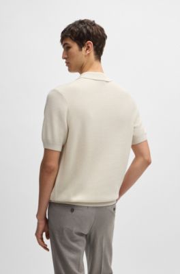 Polo Regular aux diff&eacute;rentes structures, Blanc