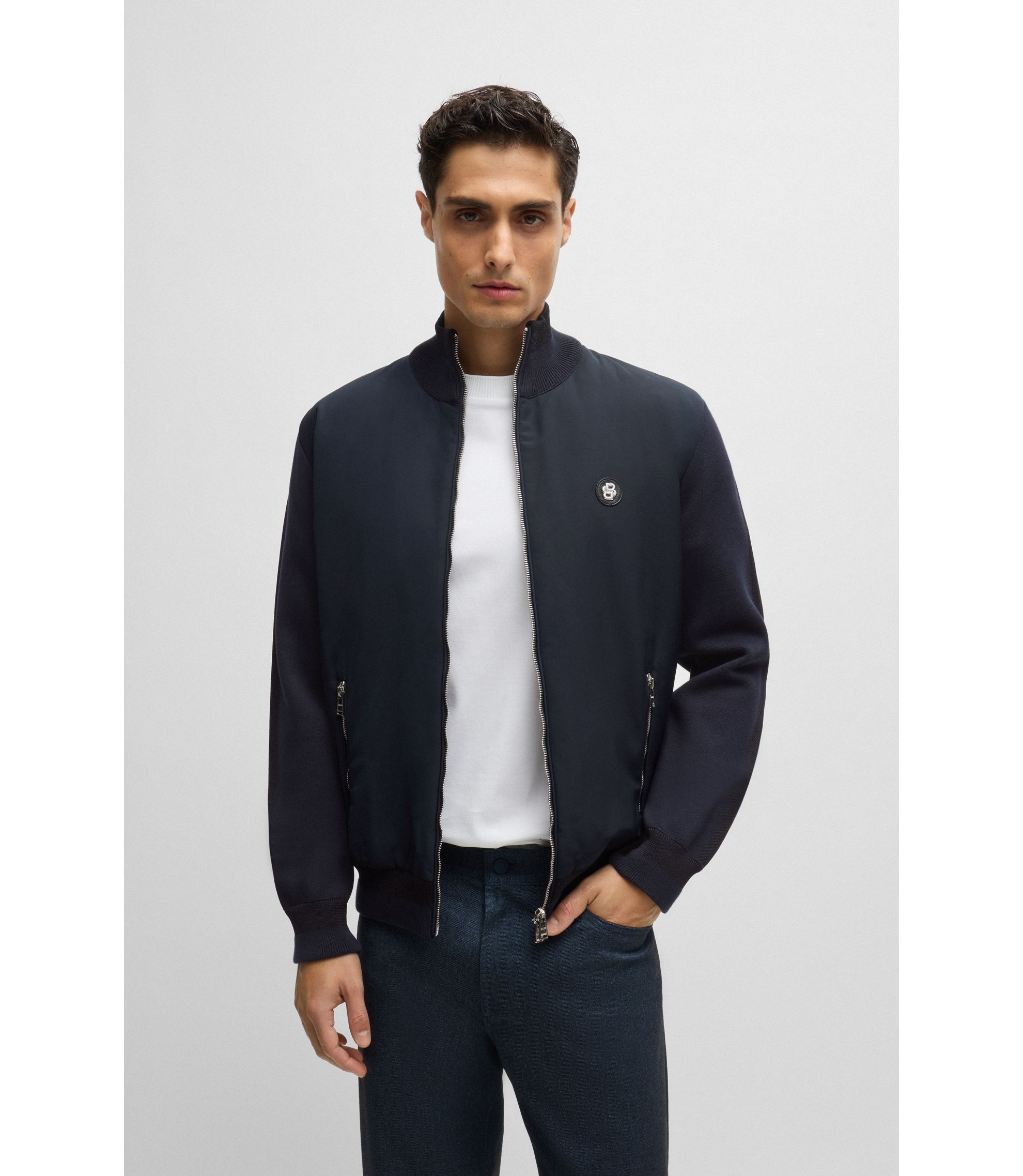 HUGO BOSS ジャケット HUGO BOSS (ヒューゴボス) ストレッチ ウール×コットン シングル