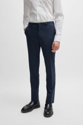 HUGO - Extra-slim-fit trousers in houndstooth stretch cloth - Dark