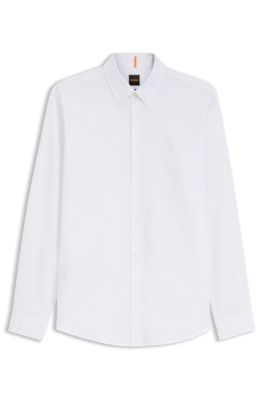 Regular-fit button-down shirt in Oxford cotton, White