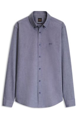 Camisa regular fit tipo Oxford, Azul oscuro