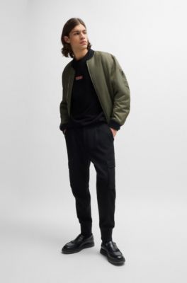 Relaxed-fit T-shirt in cotton with large rear logos, Black