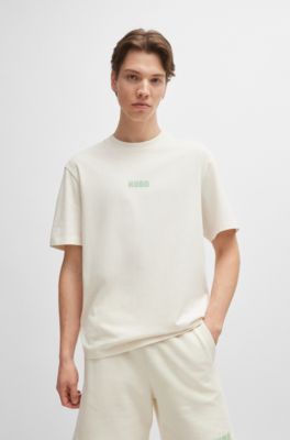 Relaxed-fit T-shirt in cotton with large rear logos, White