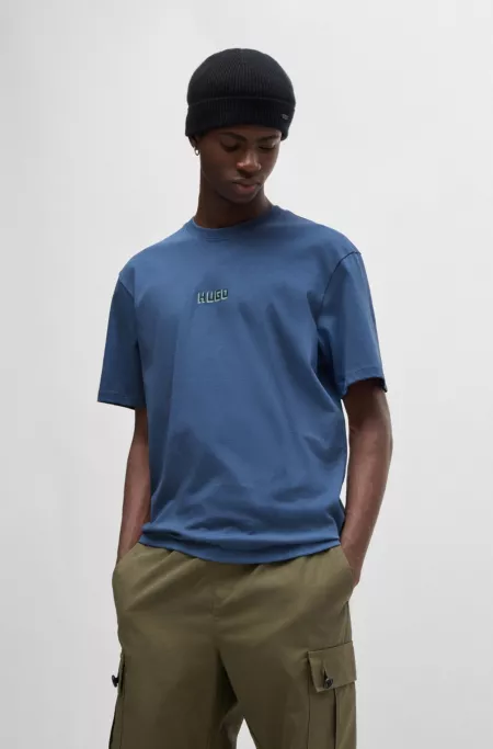 Relaxed-fit T-shirt in cotton with large rear logos