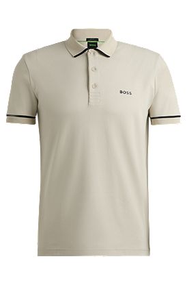 Interlock-cotton slim-fit polo shirt with contrast trims