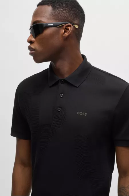 Relaxed-fit polo shirt in cotton jacquard with logo