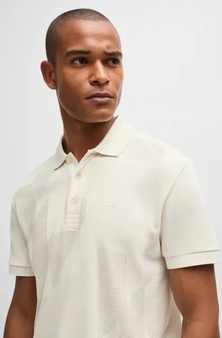 Relaxed-fit polo shirt in cotton jacquard with logo