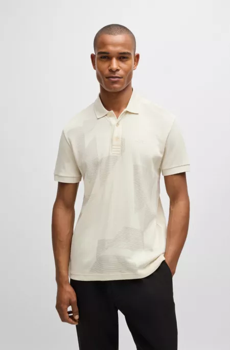 Relaxed-fit polo shirt in cotton jacquard with logo
