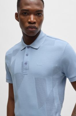Relaxed-fit polo shirt in cotton jacquard with logo