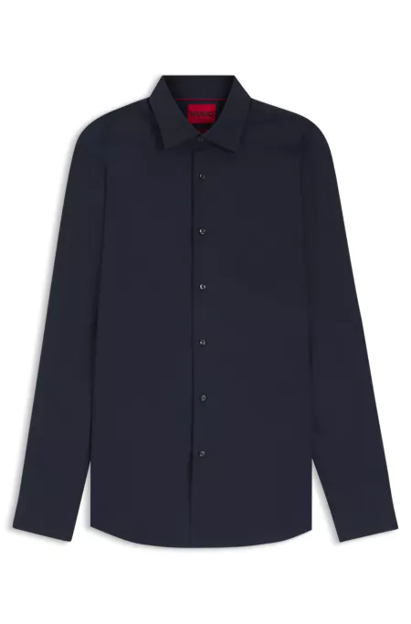 Easy-iron modern-fit shirt in cotton poplin