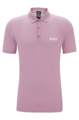BOSS x Matteo Berrettini waffle-fabric polo shirt , Light Purple