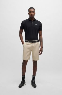 Polo de algod&oacute;n con ilustraci&oacute;n de rayas en relieve, Negro