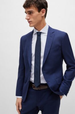 Camisa slim fit de algod&oacute;n el&aacute;stico con estampado, Blanco