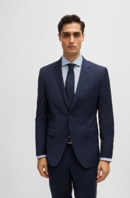 Camisa slim fit de algod&oacute;n el&aacute;stico con estampado, Celeste