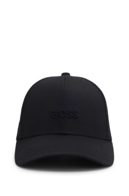 Embroidered-logo cap in cotton twill, Black