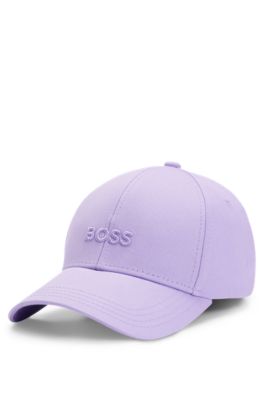 Embroidered-logo cap in cotton twill, Purple