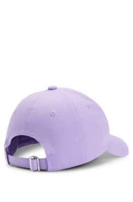 Embroidered-logo cap in cotton twill, Purple