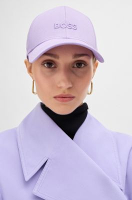 Embroidered-logo cap in cotton twill, Purple