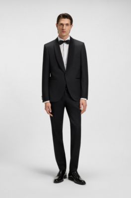 Easy-iron slim-fit shirt in stretch-cotton dobby, White