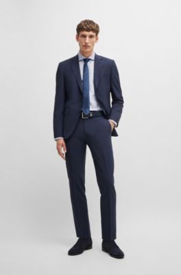 Camisa regular fit en sarga de algod&oacute;n con estructura, Celeste