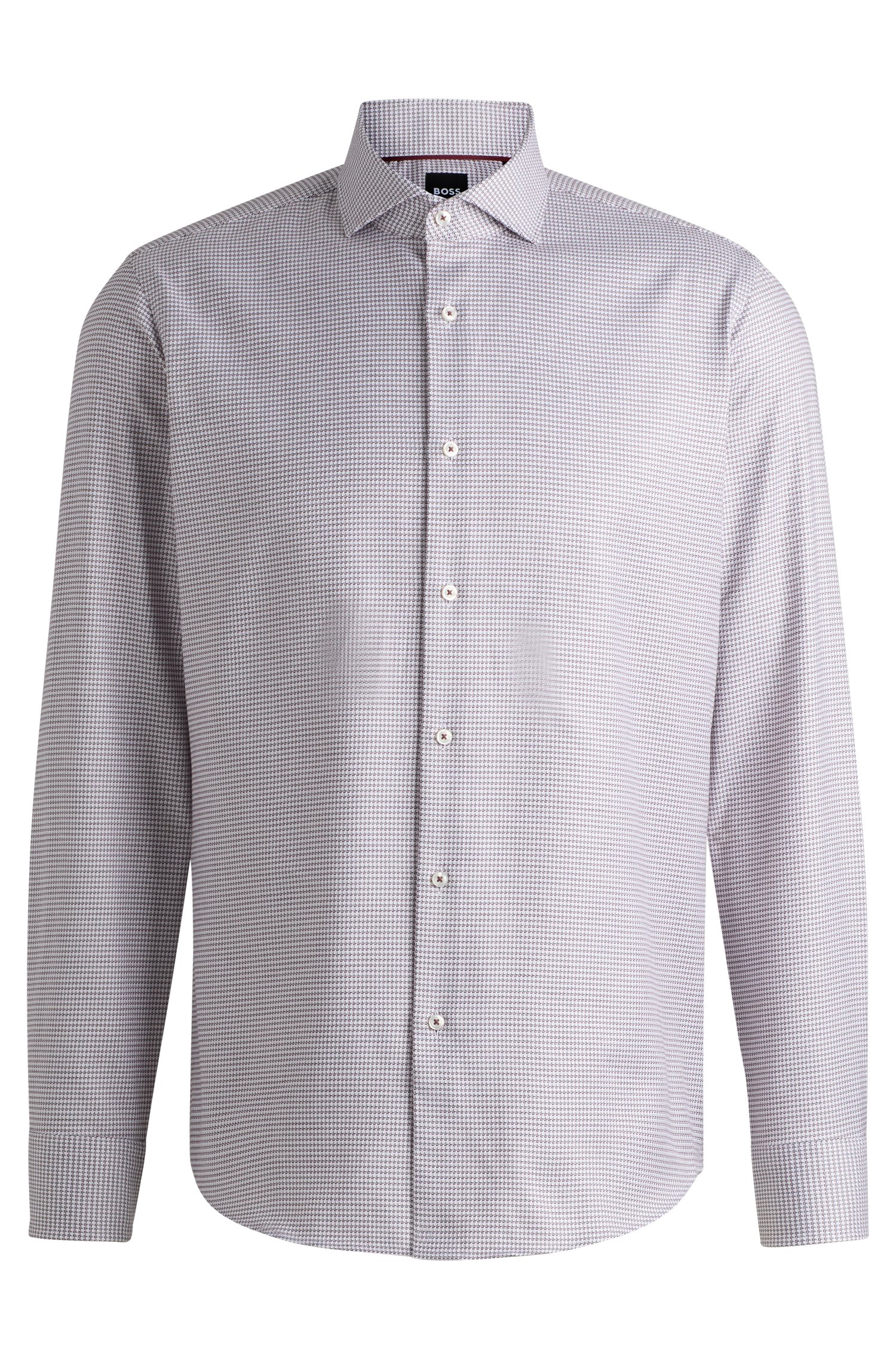 Regular-fit shirt structured cotton twill