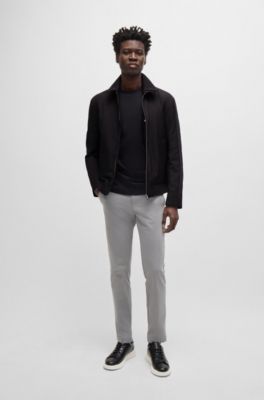 Regular-fit jacket in water-repellent material, Black