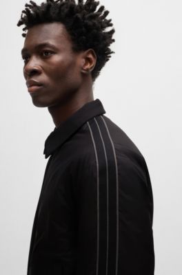 Regular-fit jacket in water-repellent material, Black