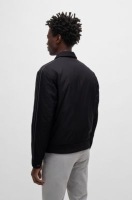 Regular-fit jacket in water-repellent material, Black
