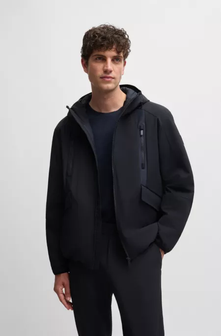 Water-repellent regular-fit jacket in performance twill
