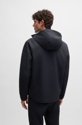 Water-repellent regular-fit jacket in performance twill, Dark Blue