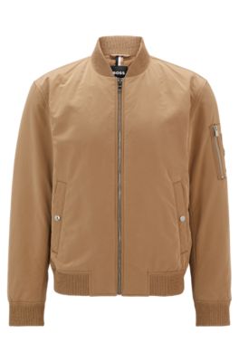 Hugo Boss Water-repellent Jacket In A Regular Fit In Light Beige