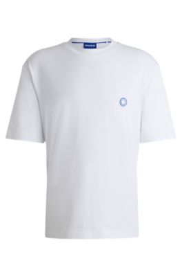HUGO - Cotton-jersey T-shirt with smiley-face logo