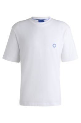 HUGO - Cotton-jersey T-shirt with smiley-face logo