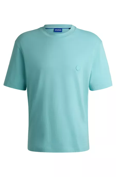 Cotton-jersey T-shirt with Happy HUGO logo
