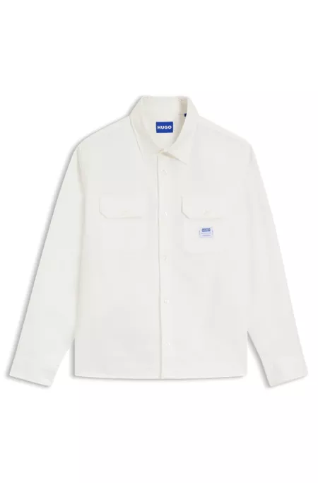 Oversized-fit workwear shirt in cotton twill