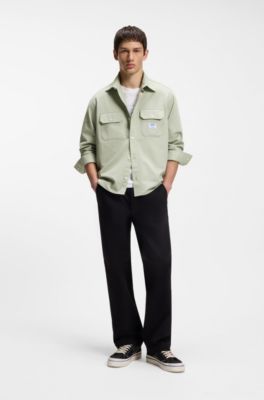 Camisa oversize fit de estilo utilitario en sarga de algod&oacute;n, Cal
