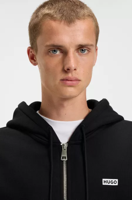 Logo-print hoodie in cotton terry